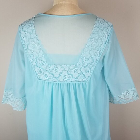 Vintage 1950's Beautiful Blue Peignoir Set Size Small Henson Kickernick - Picture 6 of 16